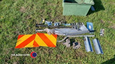 Selection of trailer mudguard brackets, latches, pins