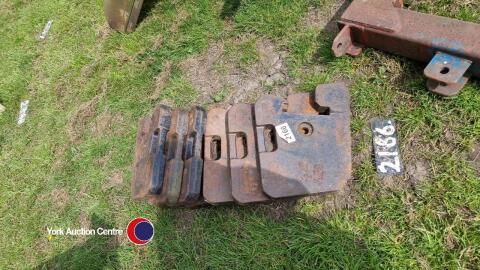10 x Tractor front end weights, 40kg each