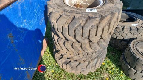 3 x 27 x 10-12 solid wheels and tyres