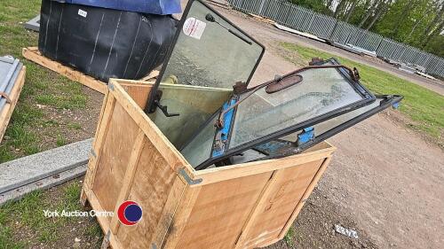 Pair Ford tractor cab doors and cab glass parts