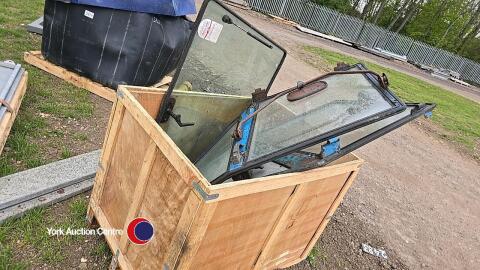 Pair Ford tractor cab doors and cab glass parts