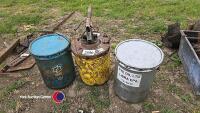 Farm tractor grease bucket with 2 buckets of grease
