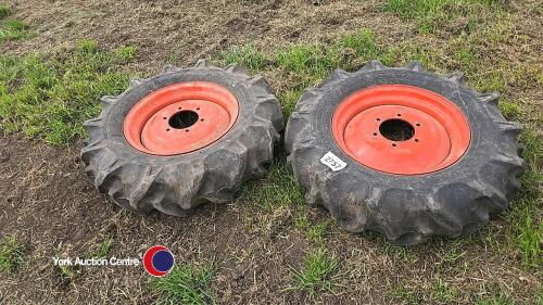 2 x 8-16 Kubota wheels and tyres