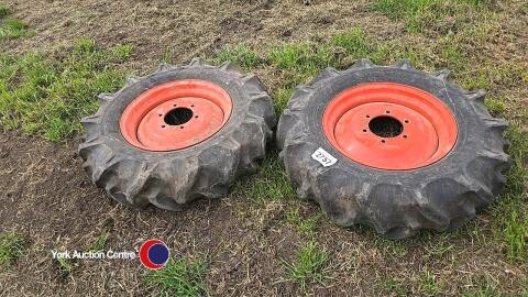 2 x 8-16 Kubota wheels and tyres