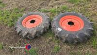 2 x 8-16 Kubota wheels and tyres