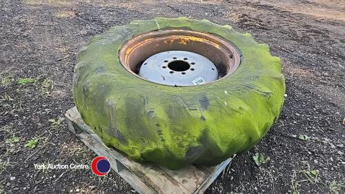 Tractor wheel, 16.9 x 28 , was on a Massey Ferguson 50B