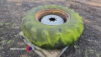 Tractor wheel, 16.9 x 28 , was on a Massey Ferguson 50B