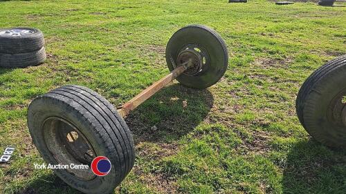Axles with wheels