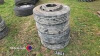 4 x 215/75/17.5 low loader tyres on rims - 4