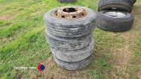 4 x 215/75/17.5 low loader tyres on rims - 4