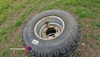 Pair of 11.5/80-15.3 6 stud rims and tyres - 2