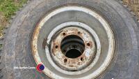 Pair of 11.5/80-15.3 6 stud rims and tyres - 4