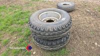 Pair of 11.5/80-15.3 6 stud rims and tyres - 5