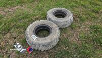 Pair of fork lift tyres with tube and flap 6.90/6.00 - 9 good inner tube, not punctured