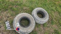 Pair of fork lift tyres with tube and flap 6.90/6.00 - 9 good inner tube, not punctured - 2