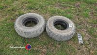 Pair of fork lift tyres with tube and flap 6.90/6.00 - 9 good inner tube, not punctured - 4