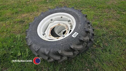 Pair Alliance 300/70R20 New Holland compact tractor wheels and tyres