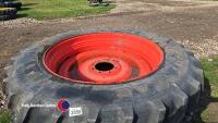 Pair 480-80R46 G/Y tyres on Class rims - 2