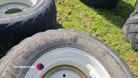 Pair 560-45-22.5 turf tyres on 8 stud rims - 3
