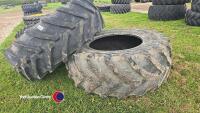 2 Trelleborg TM 900 rear tyres 650/75/38. 70% tread