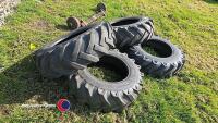 4 x Dunlop 10.50 - 18 loadall tyres - 3
