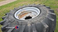 Pair 21.3-24in tanker wheels and tyres - 2