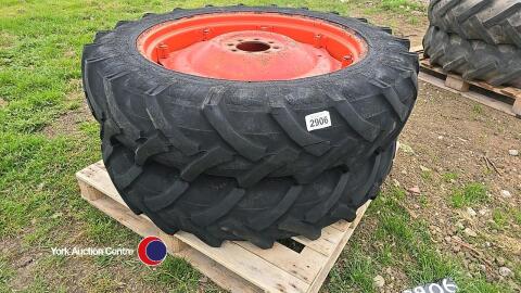 Pair of David Brown 36in tractor wheels and tyres