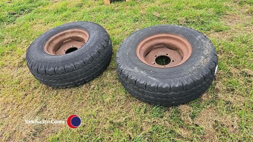 Pair 11.5/80-15.3 trailer wheels and tyres
