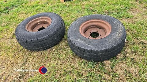 Pair 11.5/80-15.3 trailer wheels and tyres