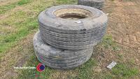 2 x 385/65 R22.5 tyres