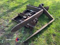 Pallet tine/spike attachment frame, fitted Massey Ferguson 50B loader, comes with 2 pallet tines