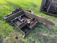 Pallet tine/spike attachment frame, fitted Massey Ferguson 50B loader, comes with 2 pallet tines - 2