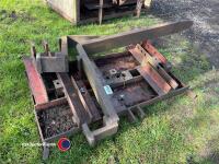 Pallet tine/spike attachment frame, fitted Massey Ferguson 50B loader, comes with 2 pallet tines - 3