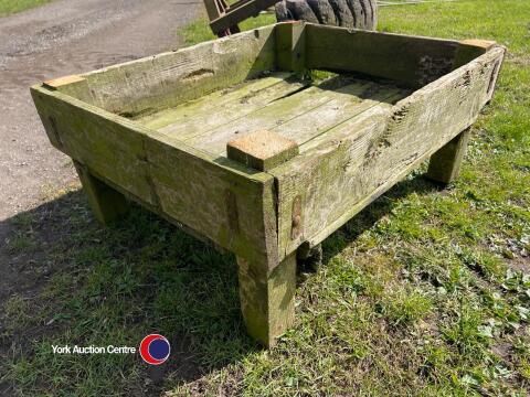Wooden 'runnel' feed trough