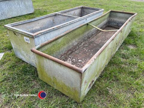 2 x galvanised water troughs