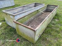 2 x galvanised water troughs