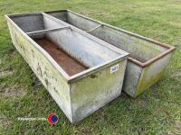 2 x galvanised water troughs - 2
