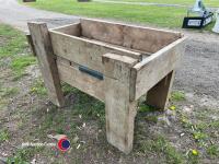 Strong wooden cow trough, 4ft x 3ft, gc - 4