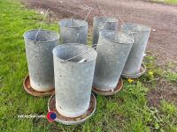 6 x galvanised poultry feeders - 3