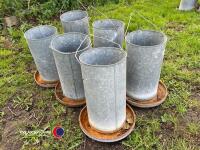 6 x galvanised poultry feeders - 2