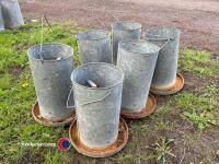 6 x galvanised poultry feeders - 3
