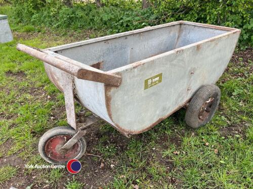 Galvanised feed barrow, 5ft long