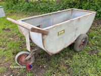 Galvanised feed barrow, 5ft long