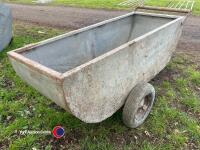 Galvanised feed barrow, 5ft long - 3
