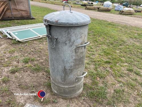 Galvanised corn bin