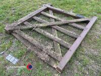 Wooden pedestrian farm gate, overall height 128cm, width including lugs 130cm