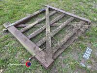 Wooden pedestrian farm gate, overall height 128cm, width including lugs 130cm - 2