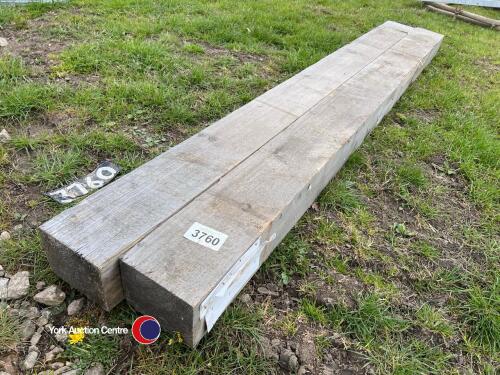Pair wooden gate posts