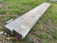 Pair wooden gate posts