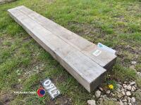 Pair wooden gate posts - 2